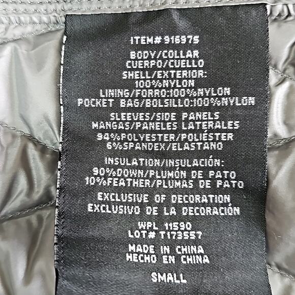 32 Degrees Heat Womens Sz S Gray and Black Down Fill Full Zip Puffer Jacket - Picture 11 of 12